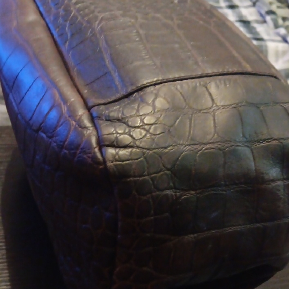 Furla Brown Crocodile-Embossed Women's Bag EUC - Picture 7 of 13